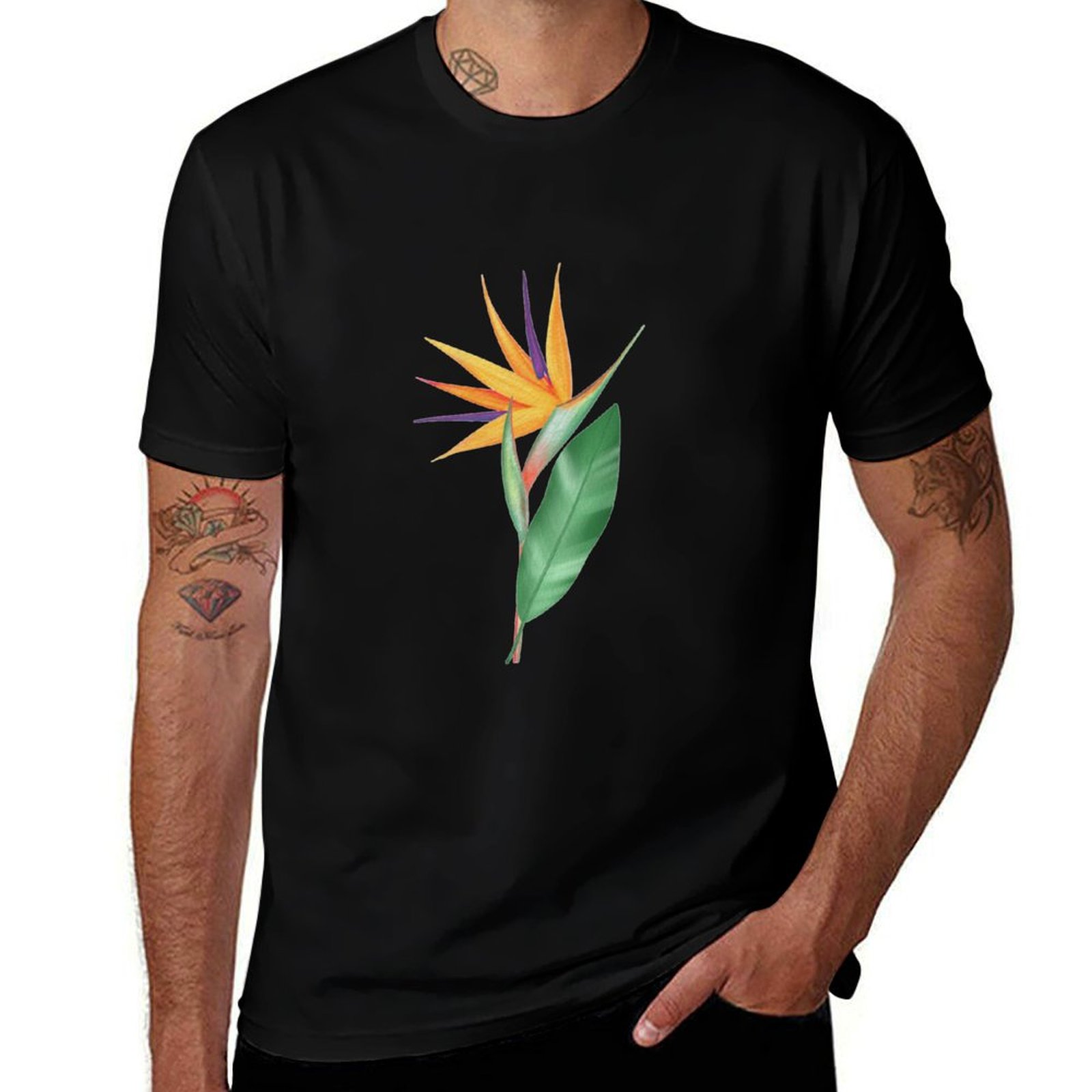 Bird Paradise Strelitzia - Футболка с акварельным изображением цветка райской